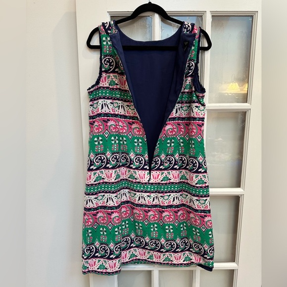 Talbots Fringe Sleeveless Floral Paisley Boho Southwestern Dress Plus Size 14W - Picture 6 of 13